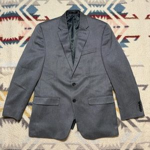 CHAPS Men’s Black Herringbone 100% Sport Coat Suit Jacket Blazer 40 R